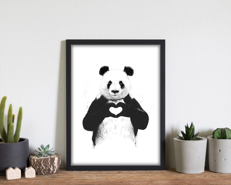 All You Need Is Love Panda Animal Art Print by Balaz Solti