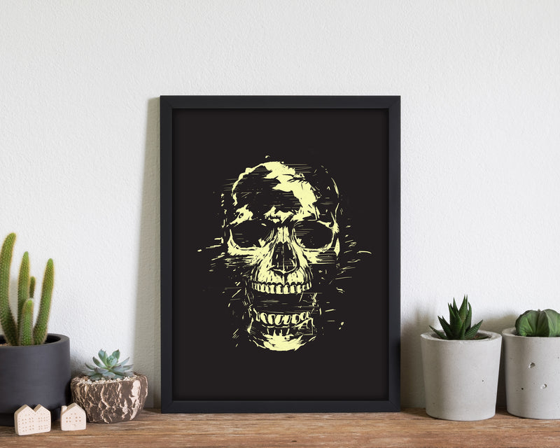 Scream Skull Black Art Print by Balaz Solti