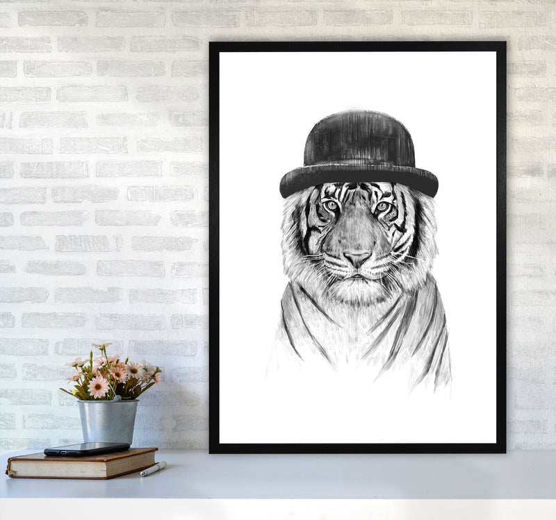 Welcome To The Jungle Tiger Animal Art Print by Balaz Solti A1 White Frame