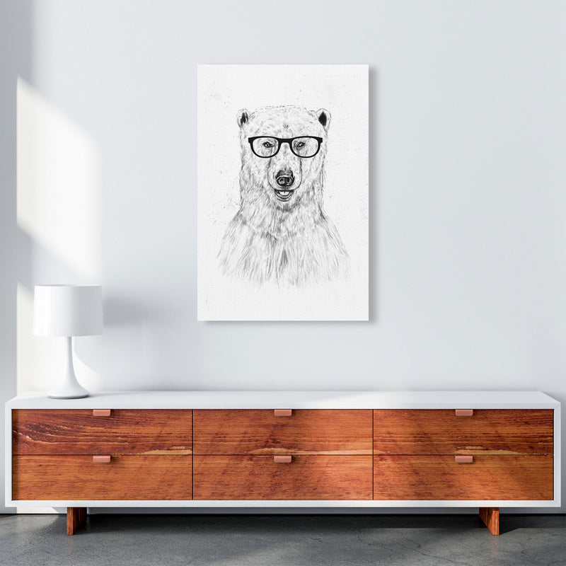 Geeky Bear Animal Art Print by Balaz Solti A1 Canvas