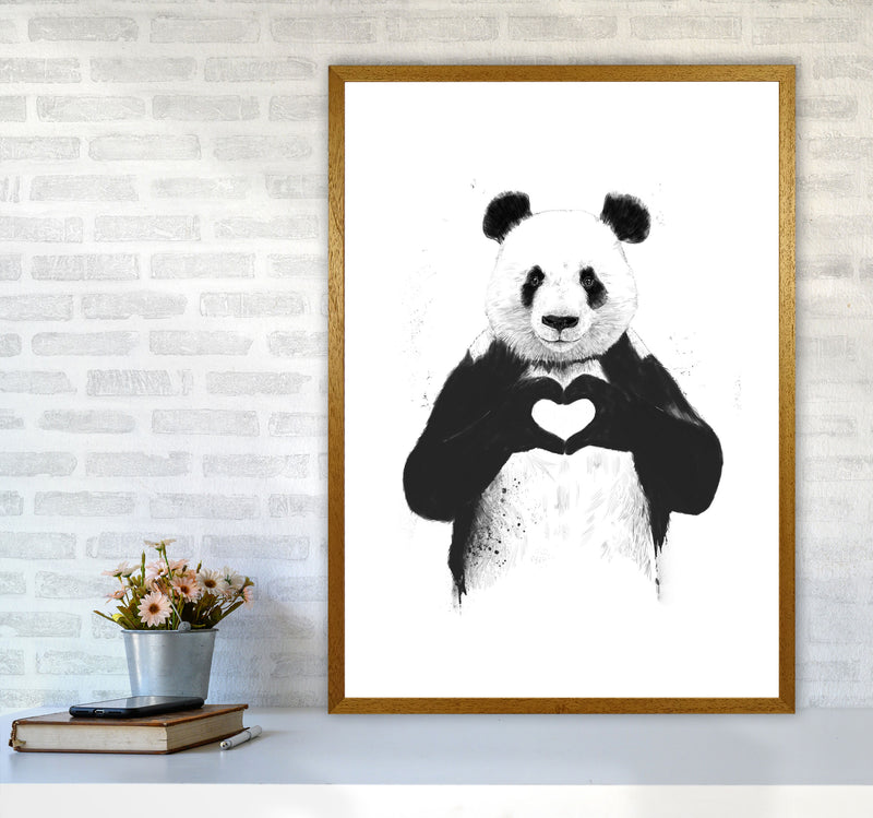 All You Need Is Love Panda Animal Art Print by Balaz Solti A1 Print Only