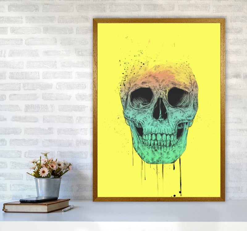 Yellow Pop Art Skull Art Print by Balaz Solti A1 Print Only