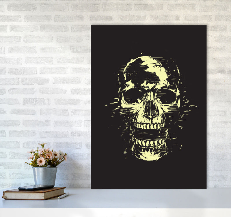 Scream Skull Black Art Print by Balaz Solti A1 Black Frame