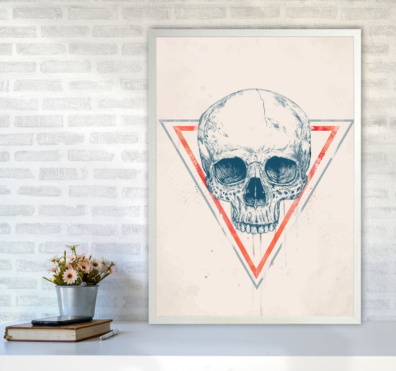 Skull In Triangles Art Print by Balaz Solti A1 Oak Frame