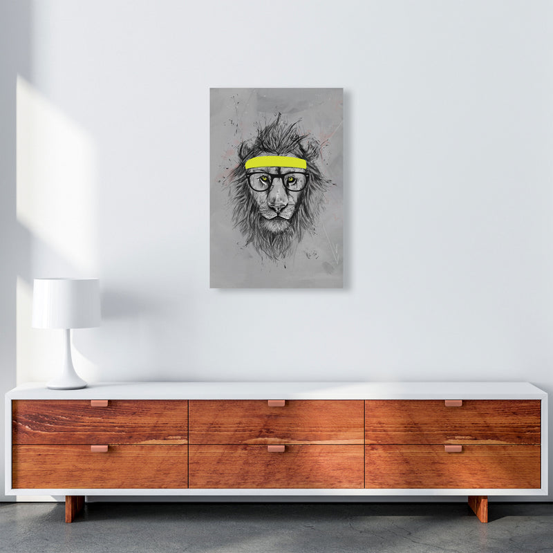 Hipster Lion Animal Art Print by Balaz Solti A2 Canvas
