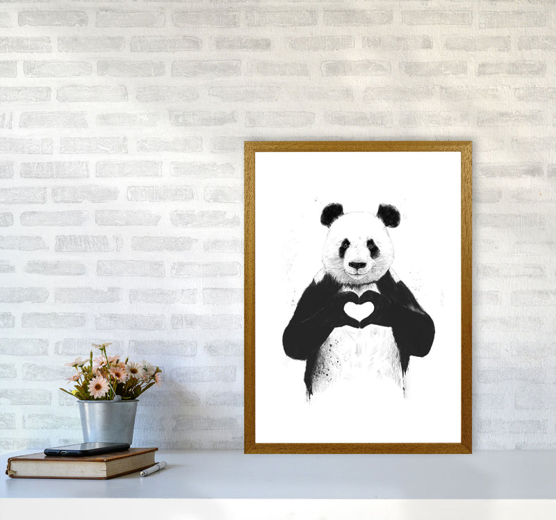 All You Need Is Love Panda Animal Art Print by Balaz Solti A2 Print Only