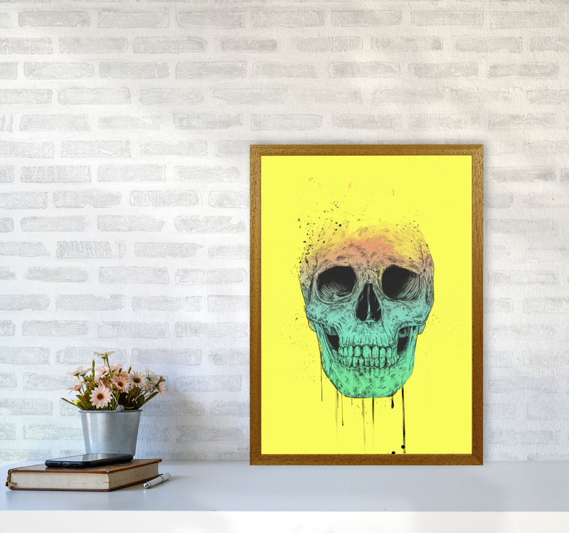 Yellow Pop Art Skull Art Print by Balaz Solti A2 Print Only