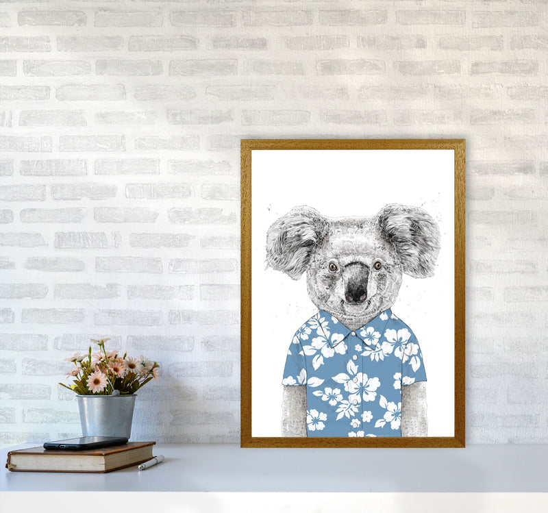 Summer Koala Blue Animal Art Print by Balaz Solti A2 Print Only
