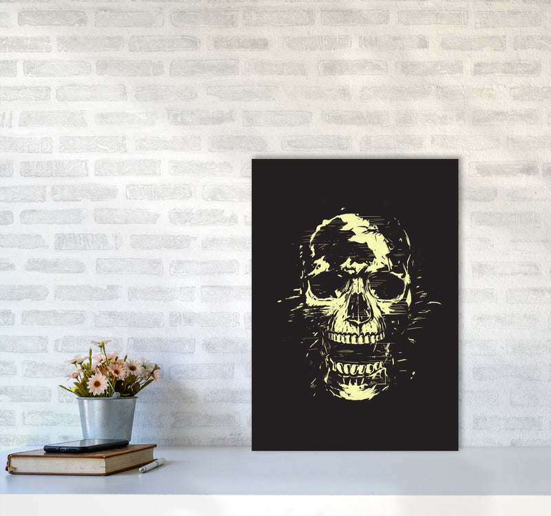 Scream Skull Black Art Print by Balaz Solti A2 Black Frame