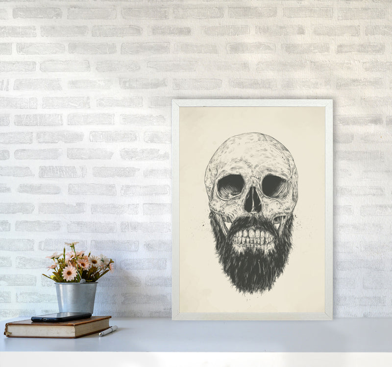 The Beards Not Dead Skull Art Print by Balaz Solti A2 Oak Frame
