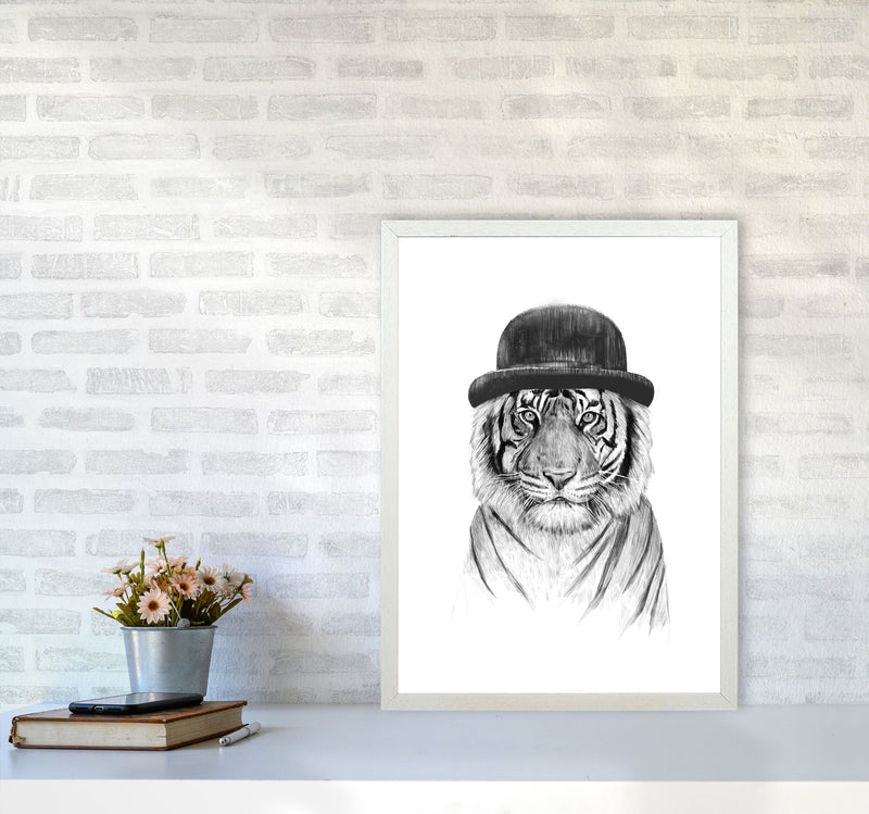 Welcome To The Jungle Tiger Animal Art Print by Balaz Solti A2 Oak Frame