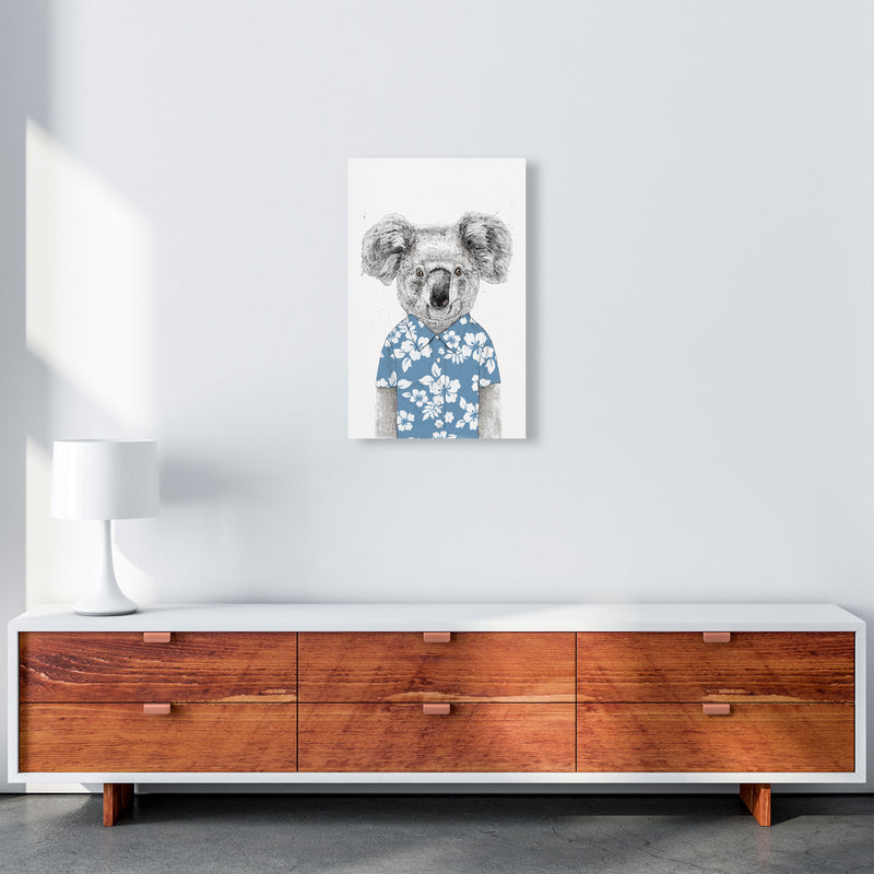 Summer Koala Blue Animal Art Print by Balaz Solti A3 Canvas