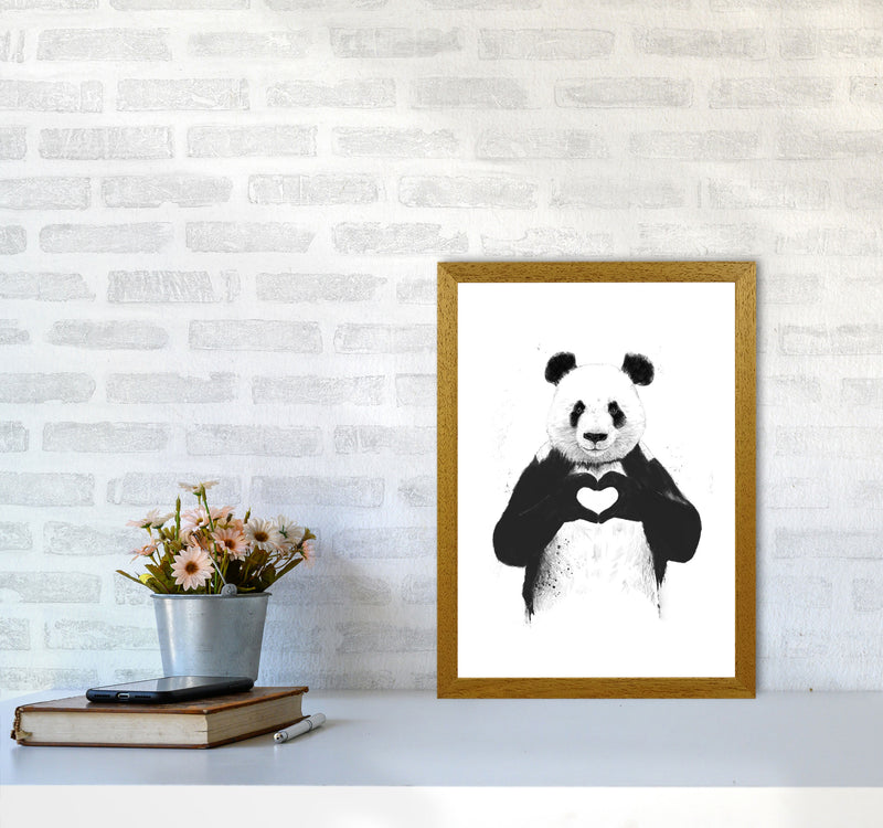 All You Need Is Love Panda Animal Art Print by Balaz Solti A3 Print Only