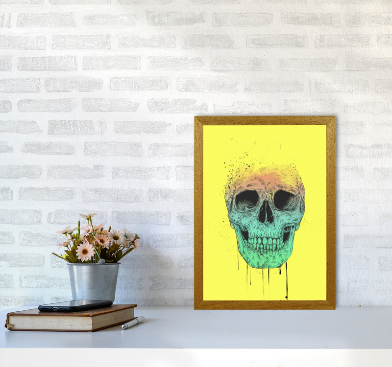 Yellow Pop Art Skull Art Print by Balaz Solti A3 Print Only