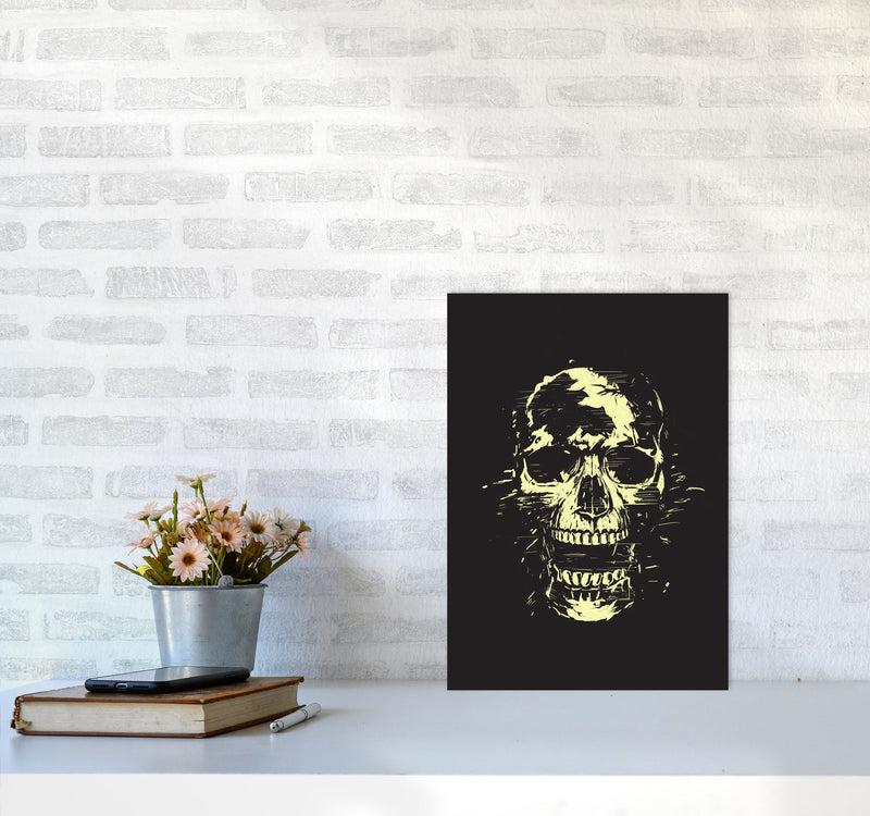 Scream Skull Black Art Print by Balaz Solti A3 Black Frame