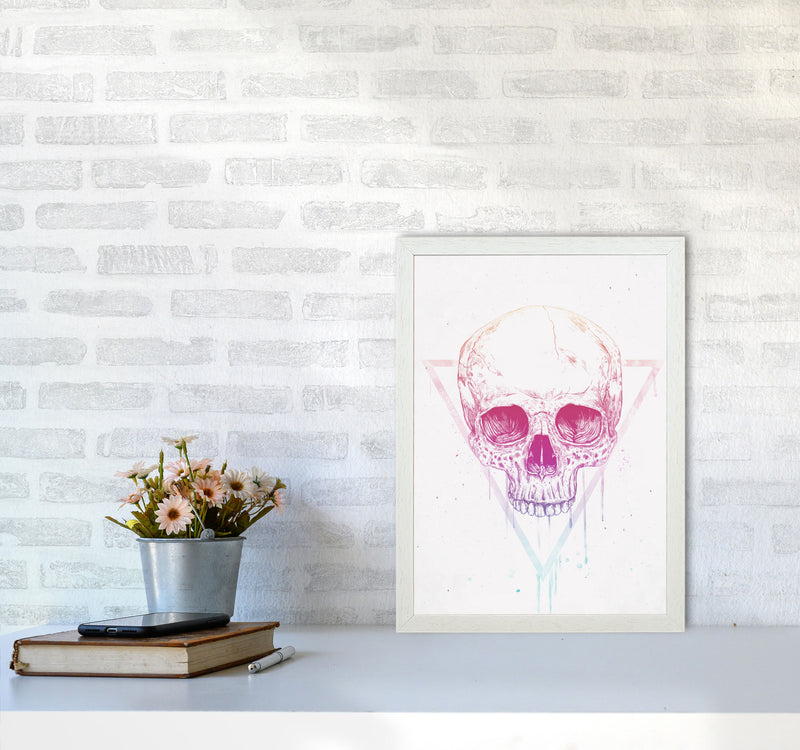 Skull In Triangle Art Print by Balaz Solti A3 Oak Frame