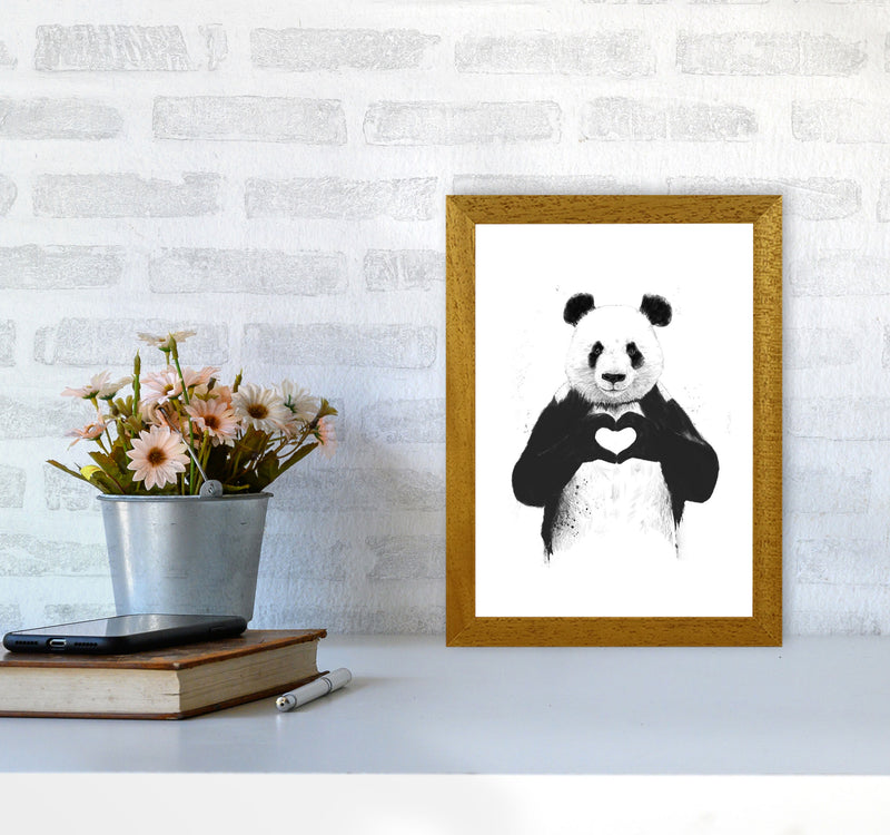 All You Need Is Love Panda Animal Art Print by Balaz Solti A4 Print Only