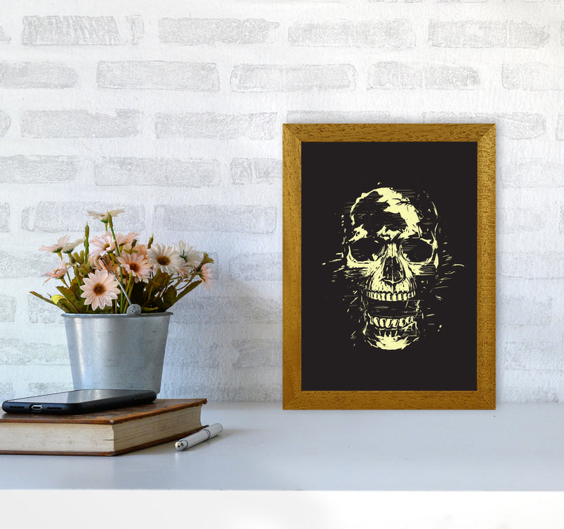 Scream Skull Black Art Print by Balaz Solti A4 Print Only