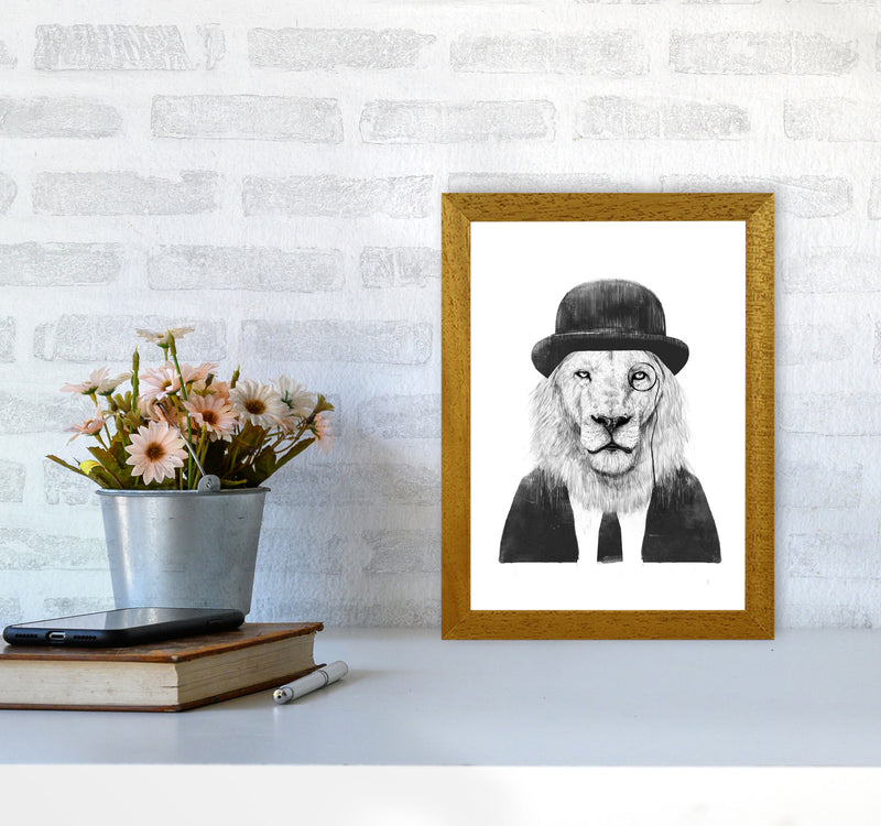 Sir Lion Animal Art Print by Balaz Solti A4 Print Only