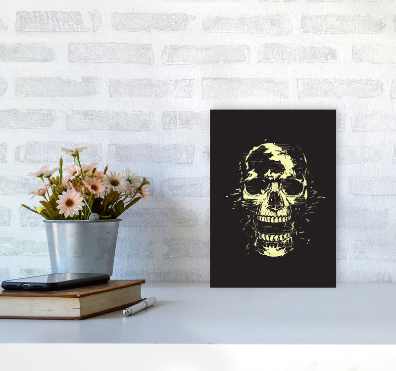 Scream Skull Black Art Print by Balaz Solti A4 Black Frame