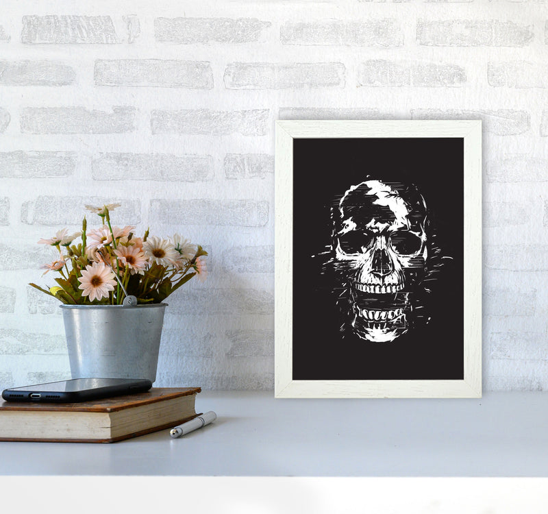 Scream Skull Black by Balaz Solti A4 Oak Frame