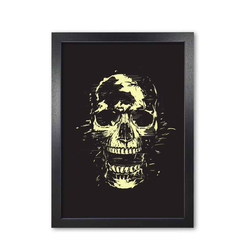 Scream Skull Black Art Print by Balaz Solti Black Grain