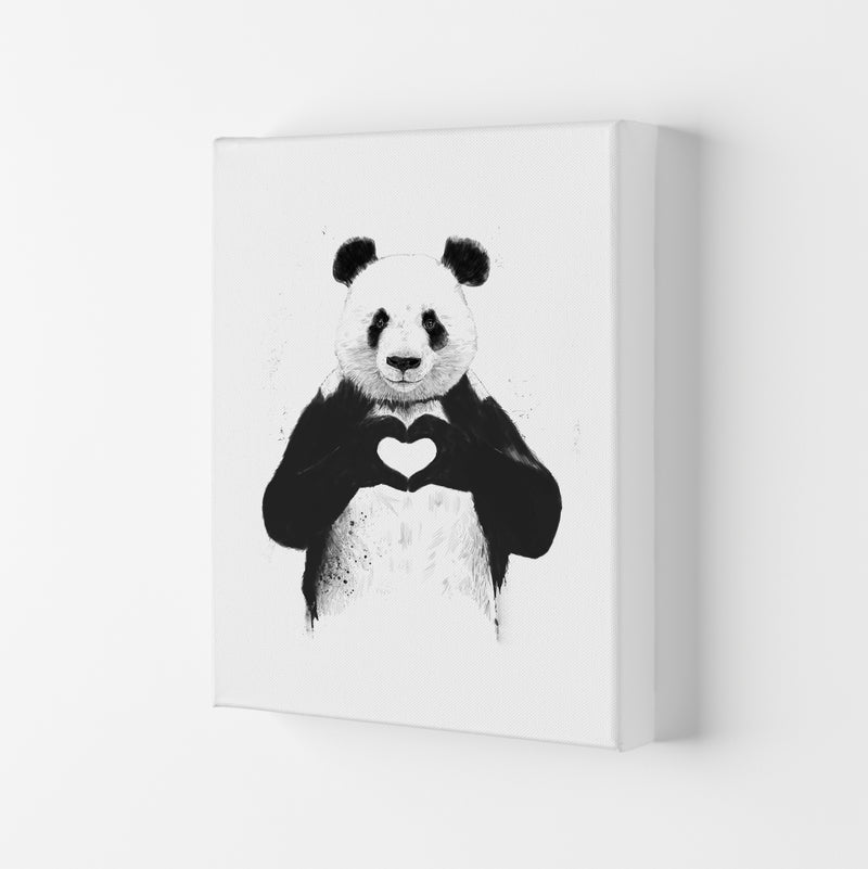 All You Need Is Love Panda Animal Art Print by Balaz Solti Canvas