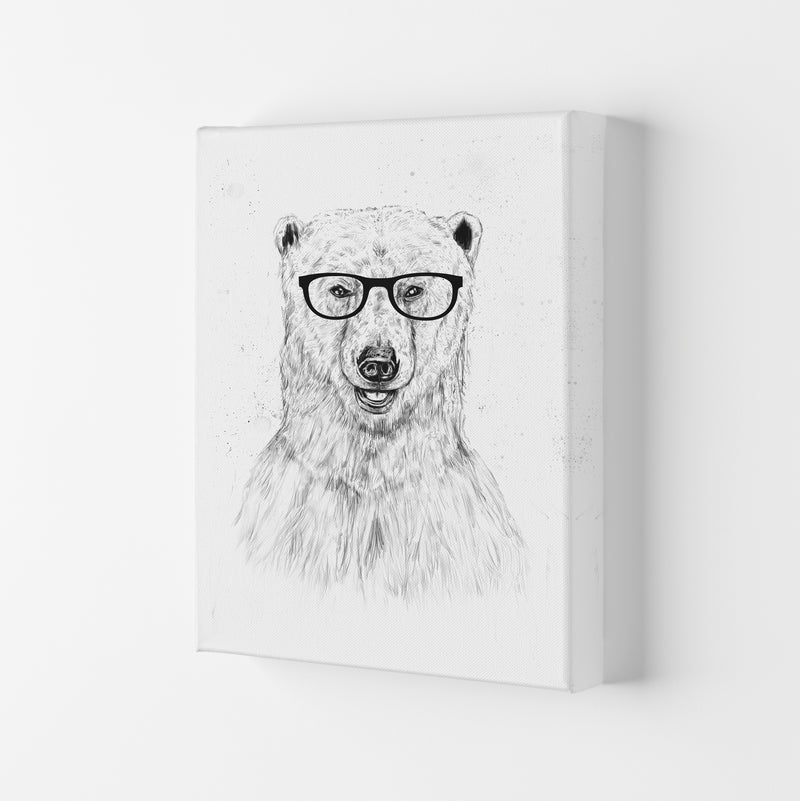 Geeky Bear Animal Art Print by Balaz Solti Canvas