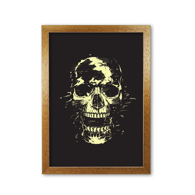Scream Skull Black Art Print by Balaz Solti Oak Grain