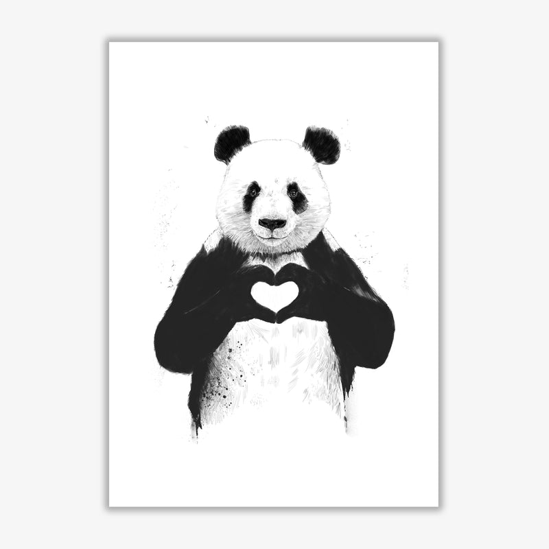 All You Need Is Love Panda Animal Art Print by Balaz Solti Print Only
