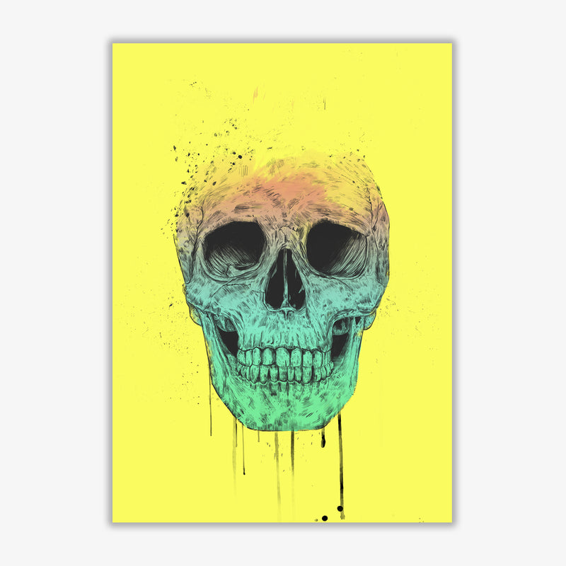 Yellow Pop Art Skull Art Print by Balaz Solti Print Only