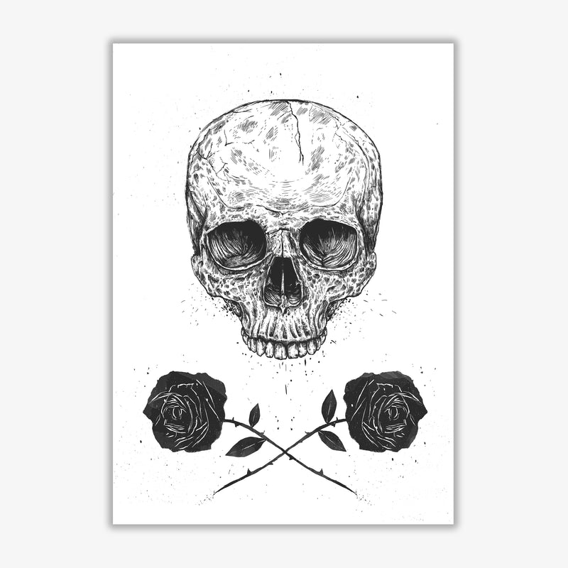 Skull And Roses Gothic Art Print by Balaz Solti Print Only