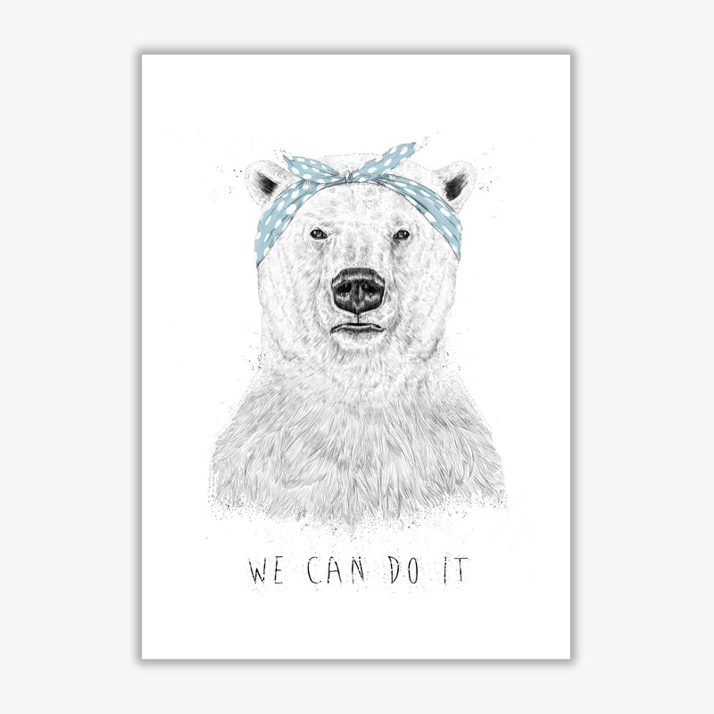 We Can Do It Bear Animal Art Print by Balaz Solti Print Only