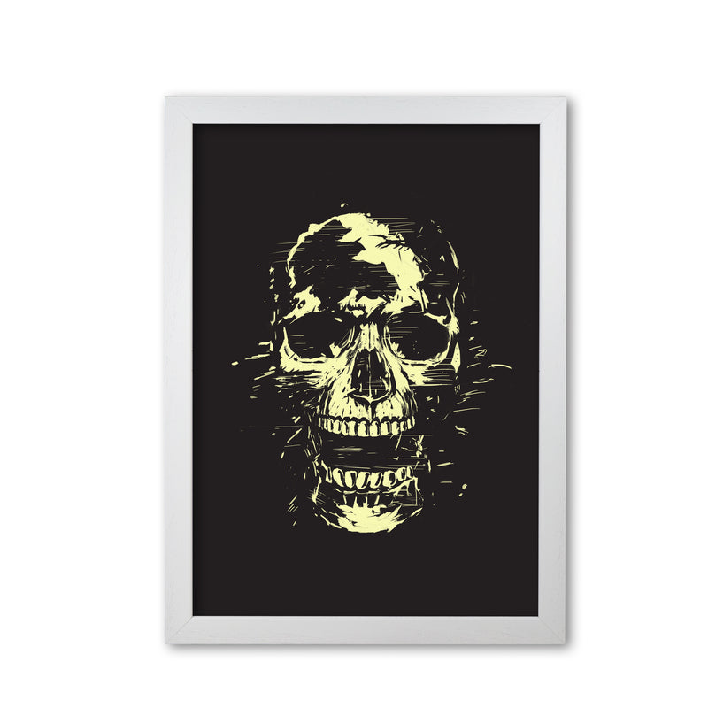 Scream Skull Black Art Print by Balaz Solti White Grain