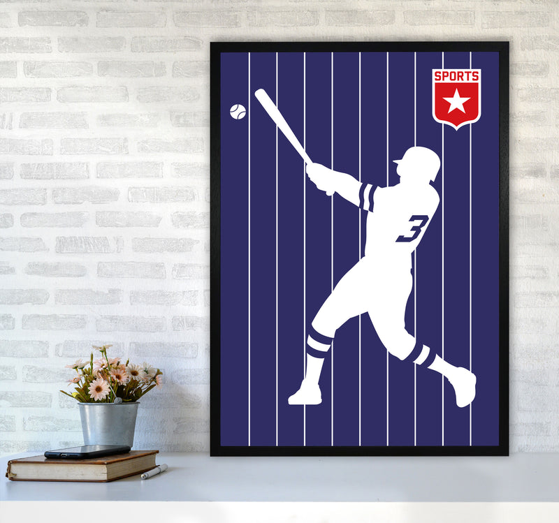 Baseball Art Print by Bo Lundberg A1 White Frame