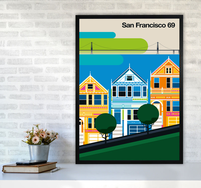 San Francisco 69 Art Print by Bo Lundberg A1 White Frame