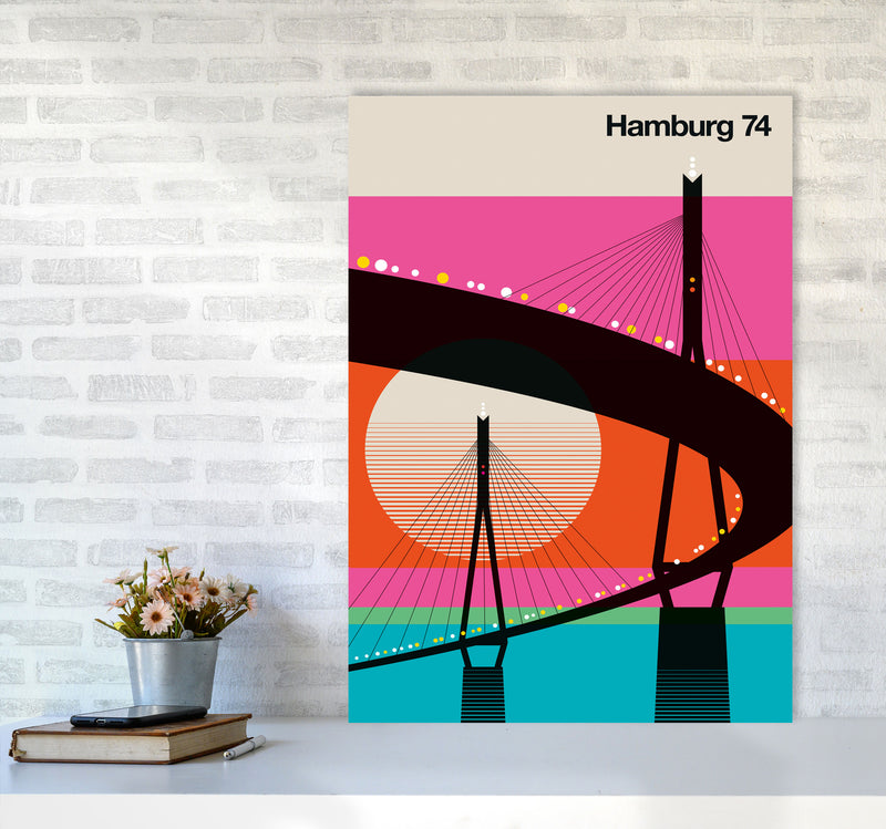 Hamburg 74 Art Print by Bo Lundberg A1 Black Frame