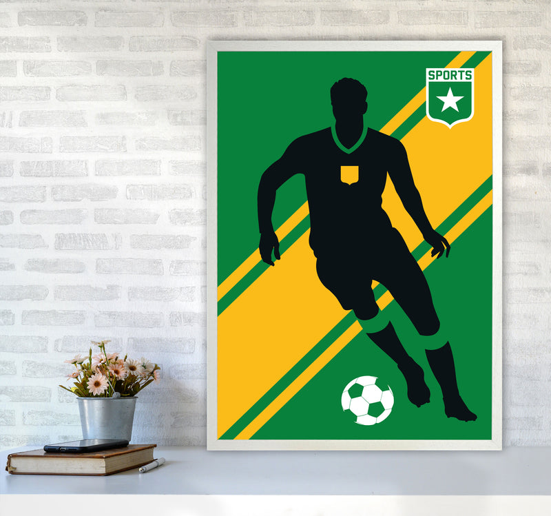 Football Art Print by Bo Lundberg A1 Oak Frame