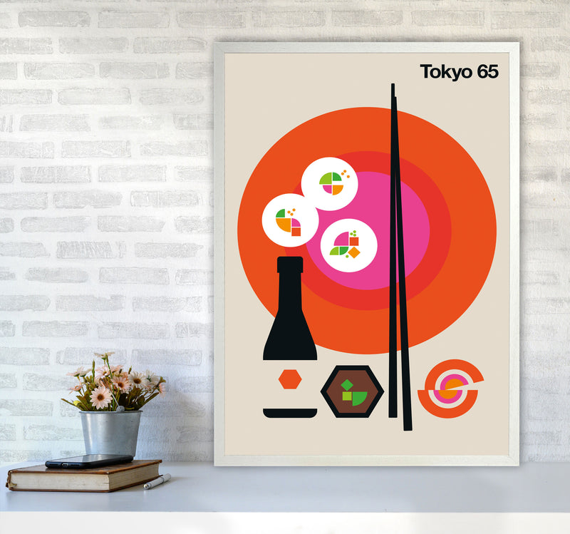 Tokyo 65 Art Print by Bo Lundberg A1 Oak Frame