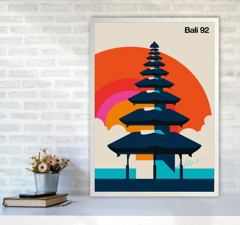 Bali 92 Art Print by Bo Lundberg A1 Oak Frame