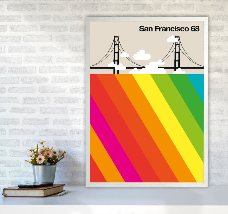 San Francisco 68 Art Print by Bo Lundberg A1 Oak Frame