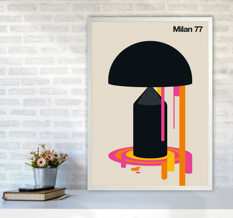 Milan 77 Art Print by Bo Lundberg A1 Oak Frame