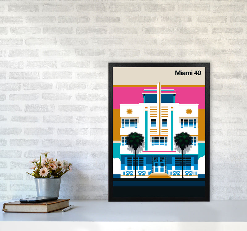 Miami 40 Art Print by Bo Lundberg A2 White Frame