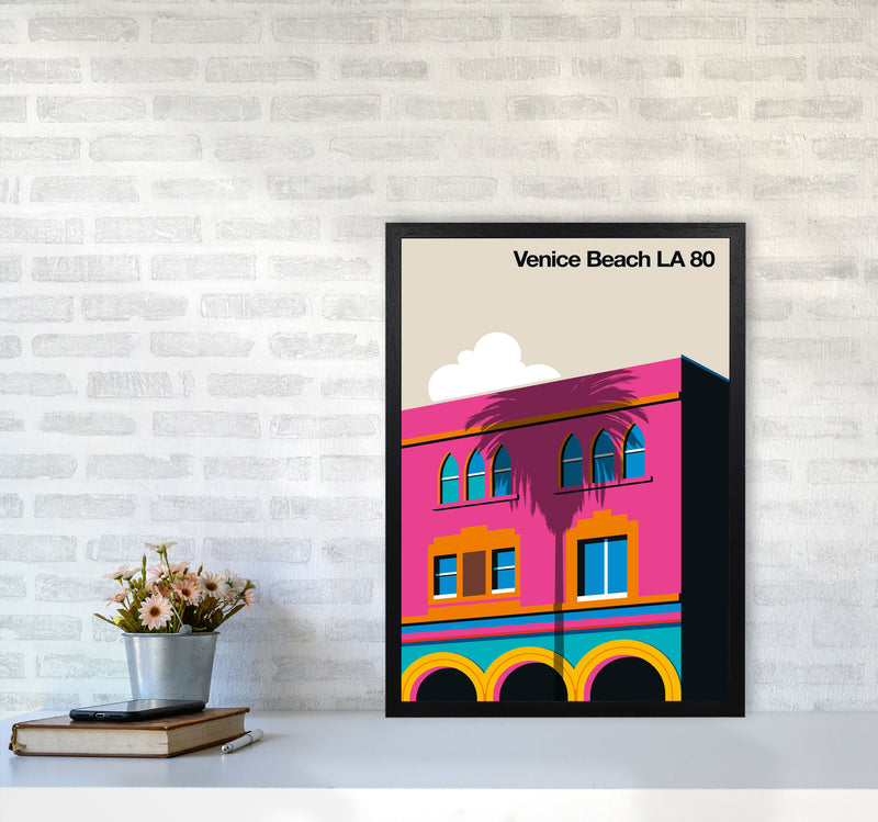 Venice Beach 80 Art Print by Bo Lundberg A2 White Frame