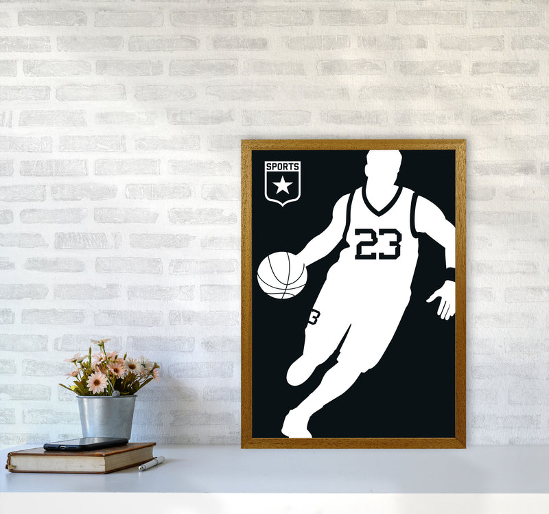 Basketball Black Art Print by Bo Lundberg A2 Print Only