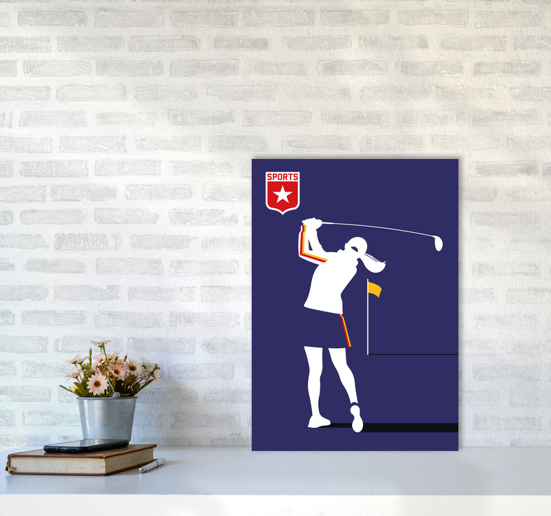 Golf Blue Art Print by Bo Lundberg A2 Black Frame