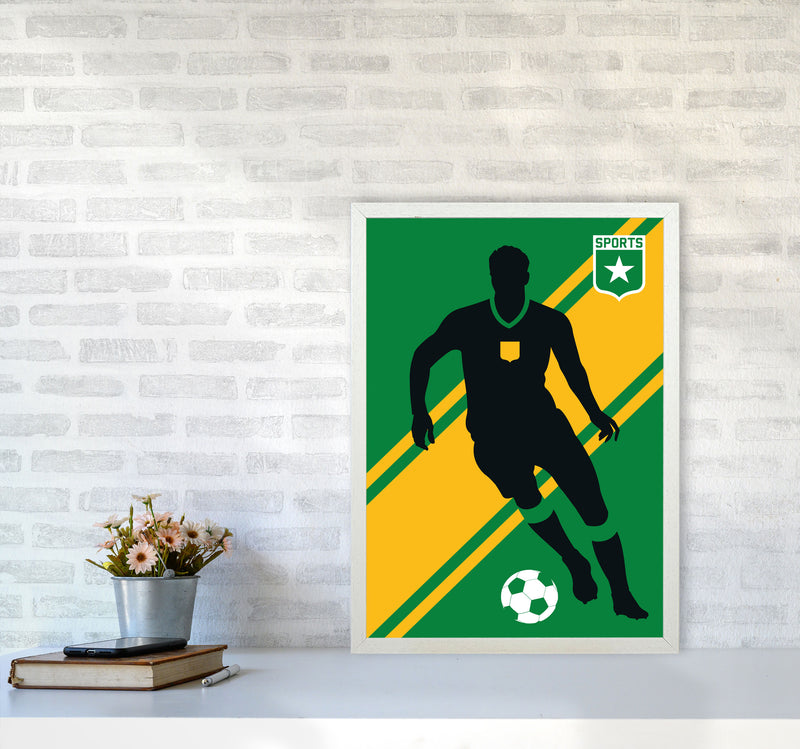 Football Art Print by Bo Lundberg A2 Oak Frame