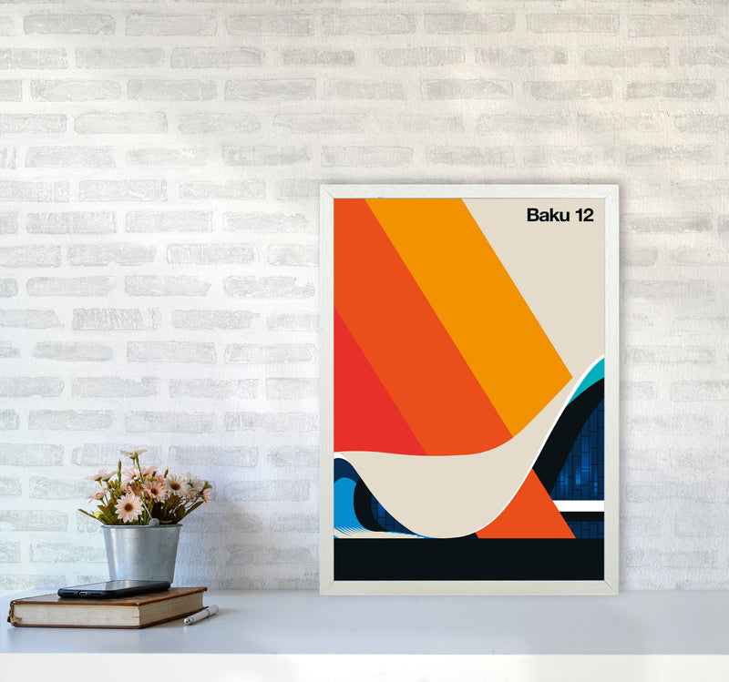Baku 12 Art Print by Bo Lundberg A2 Oak Frame