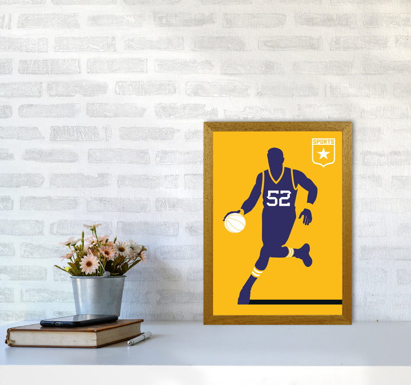 Basketball Yellow Art Print by Bo Lundberg A3 Print Only
