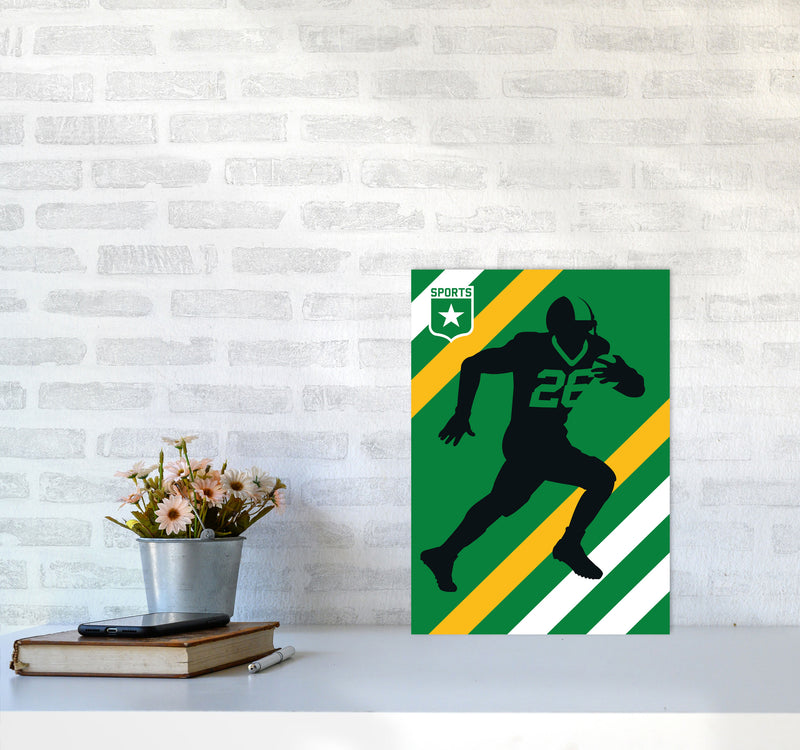 American Football Art Print by Bo Lundberg A3 Black Frame